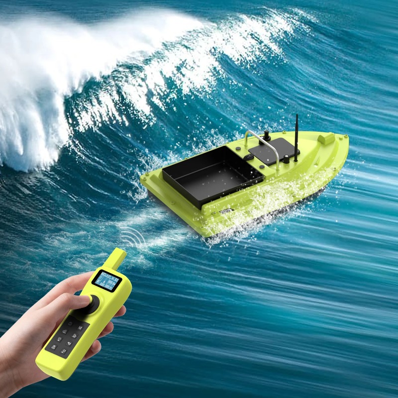 Fishing Boat Depth Finder - 2つのGPSポイント付きプラスチック製魚群探知機、600mの距離、水深・温度検出機能搭載、釣り用ベイトボート向け