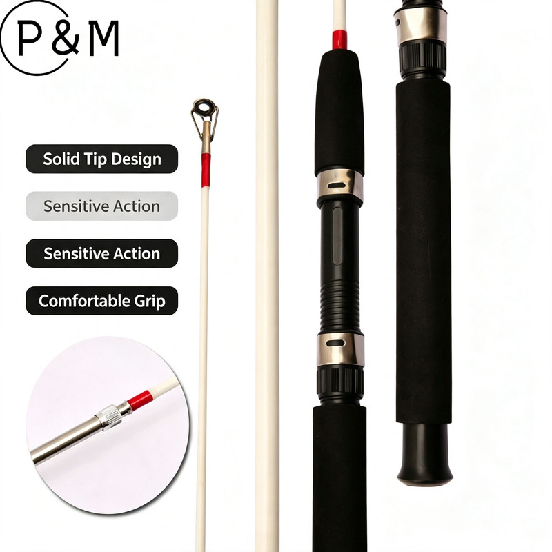 Fishing Boat Anchor - ソリッドグラスファイバー製スピニングフィッシングロッド、超硬質2ピースプラグイン式シーボートアンカーキャスティングロッド