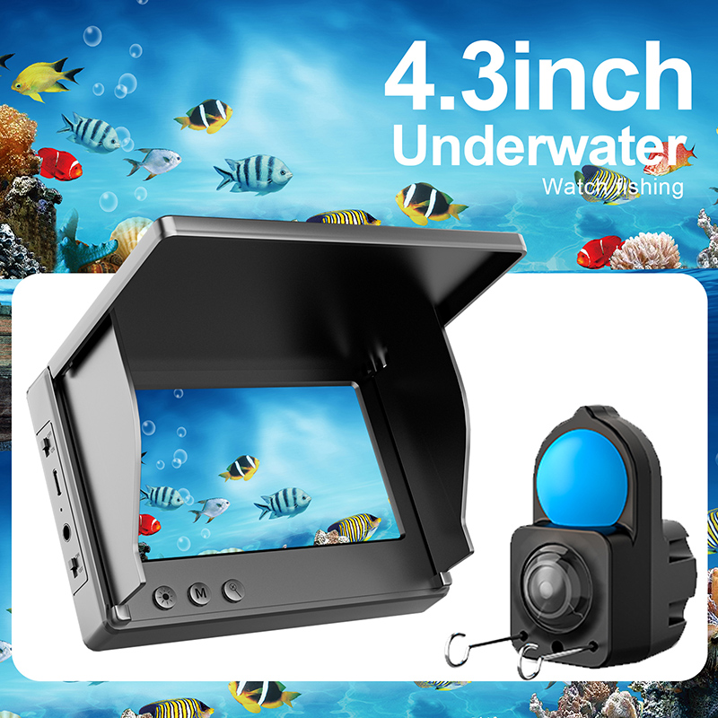 Fishing Boat Depth Finder - IP68防水水中釣りカメラ、モニター付きポータブル魚群探知機、ナイトビジョン＆深度計付きHDアイスレイク海釣りソナーカメラ、釣り人男性向け