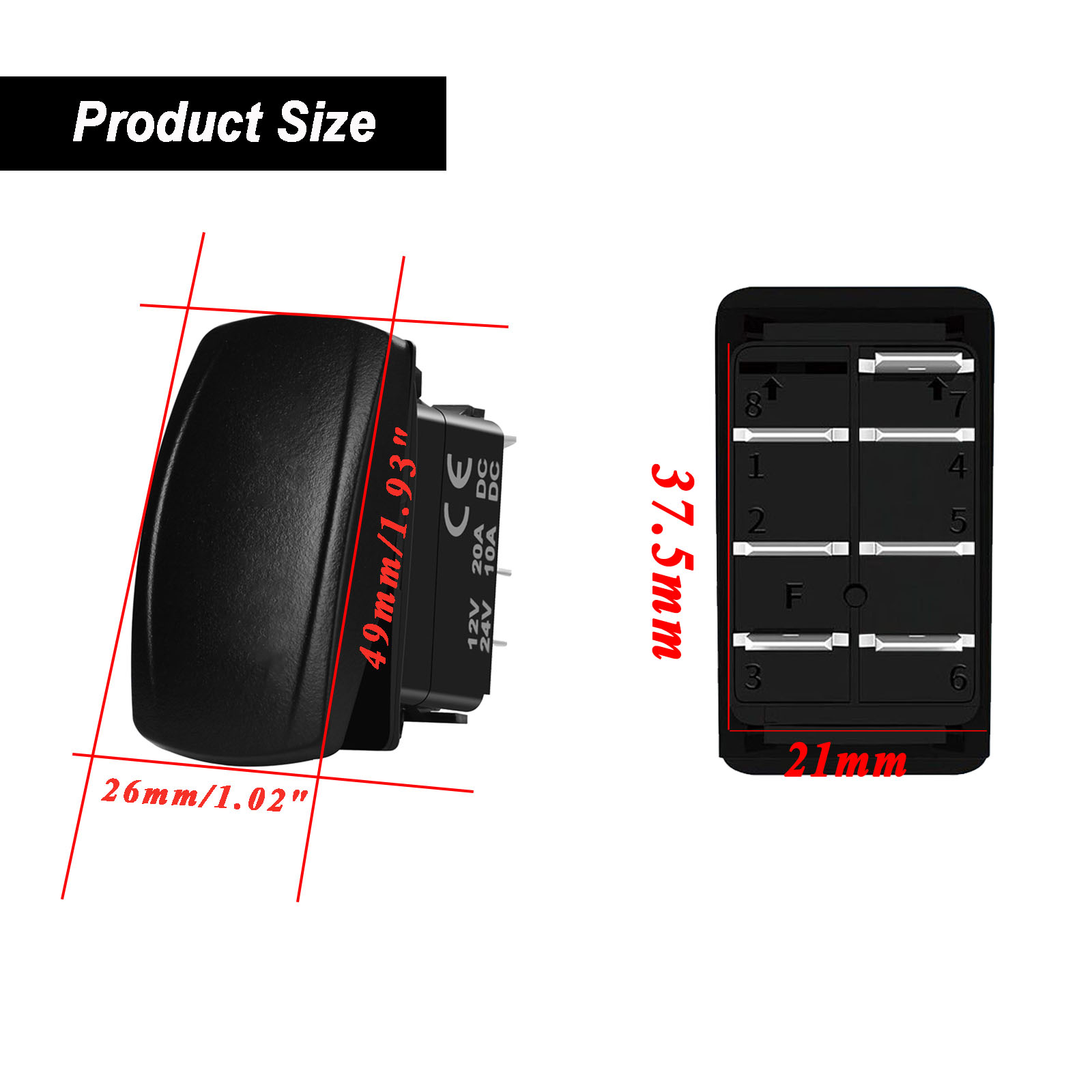 12V/24V 防水バックライト付きマリンロッカースイッチヨ - Fishing Boat Anchor のレビューと価格